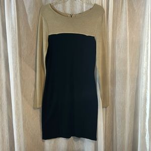Express size 8 tan and black sweater dress.